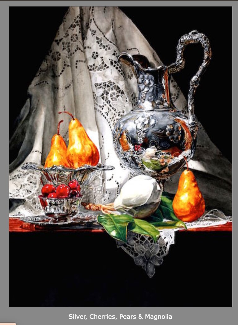 Silver, Cherries, Pear and Magnolia